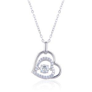 Diamond Heart pendant with a Moissanite Diamond.